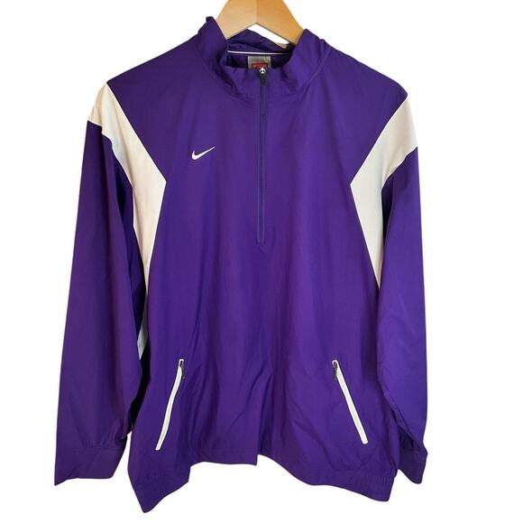 Vintage Nike Fit Storm Windbreaker SZ Large Purple White 90's 1/4 Zip Pull Over - Picture 5 of 11
